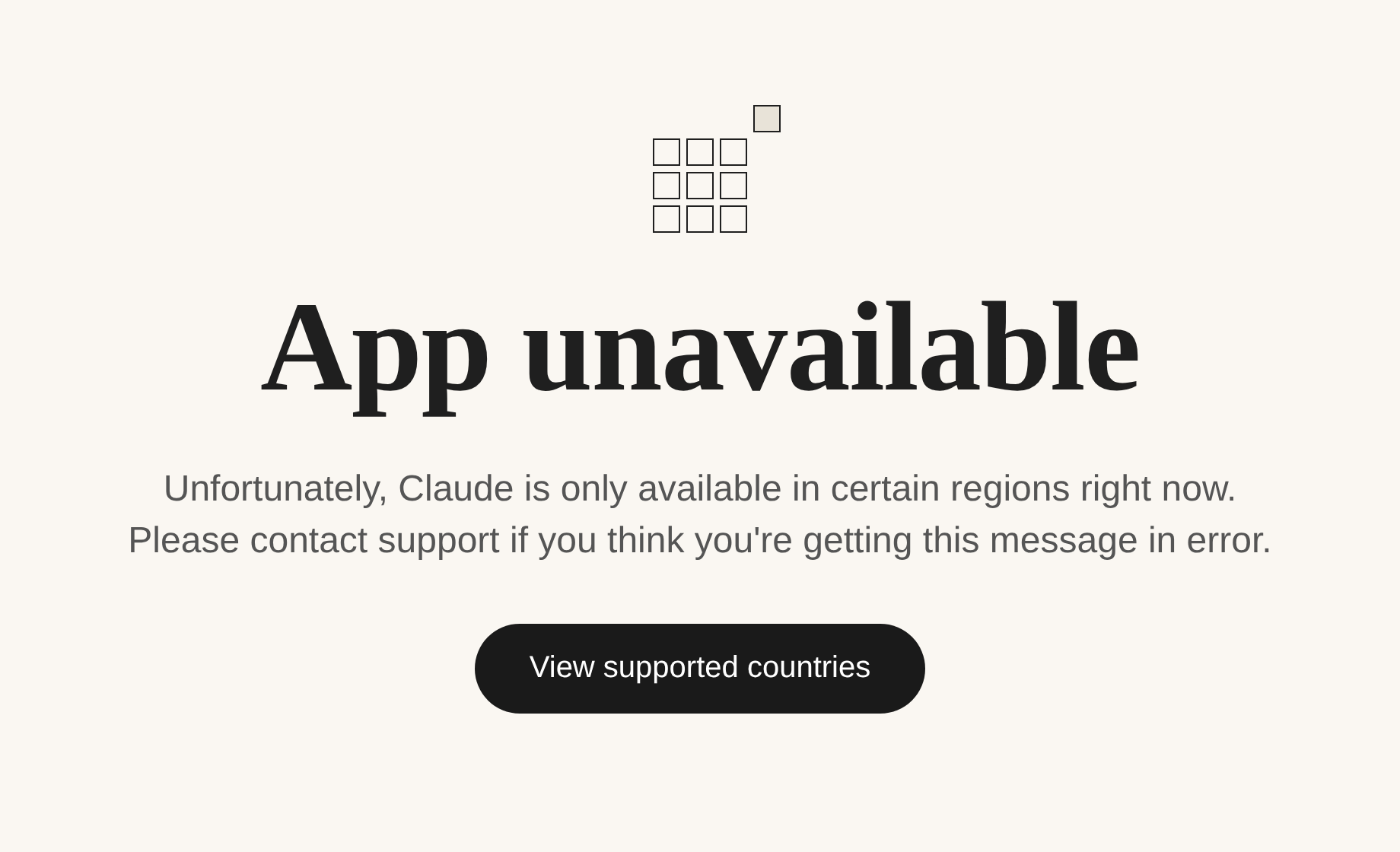 App unavailable — Claude недоступен в России
